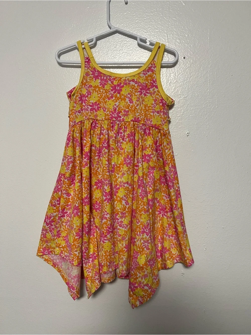 Jona Michelle Girls' Yellow & Pink Floral Ruffle Sundress 3T